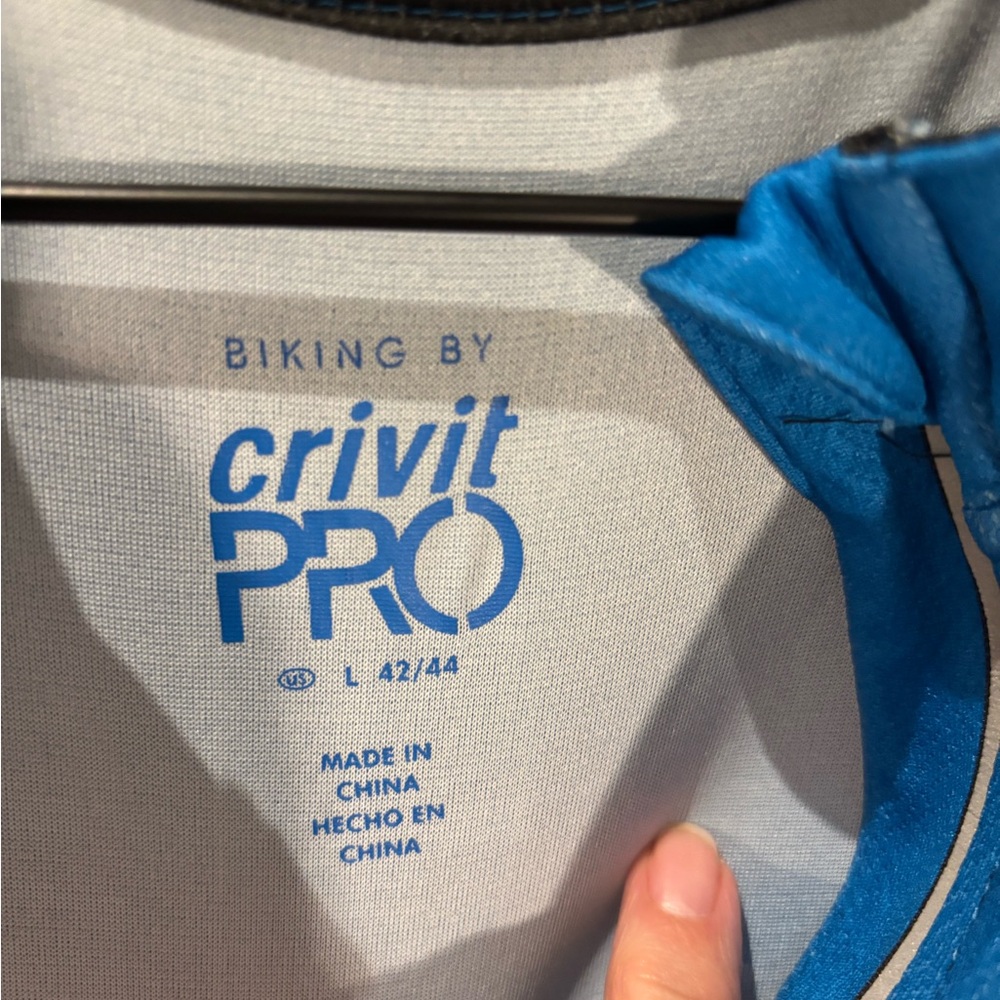 Men's Blue and Black Crivit Pro Cycling Jersey, Size Large 42/44, NWT - Picture 3 of 5